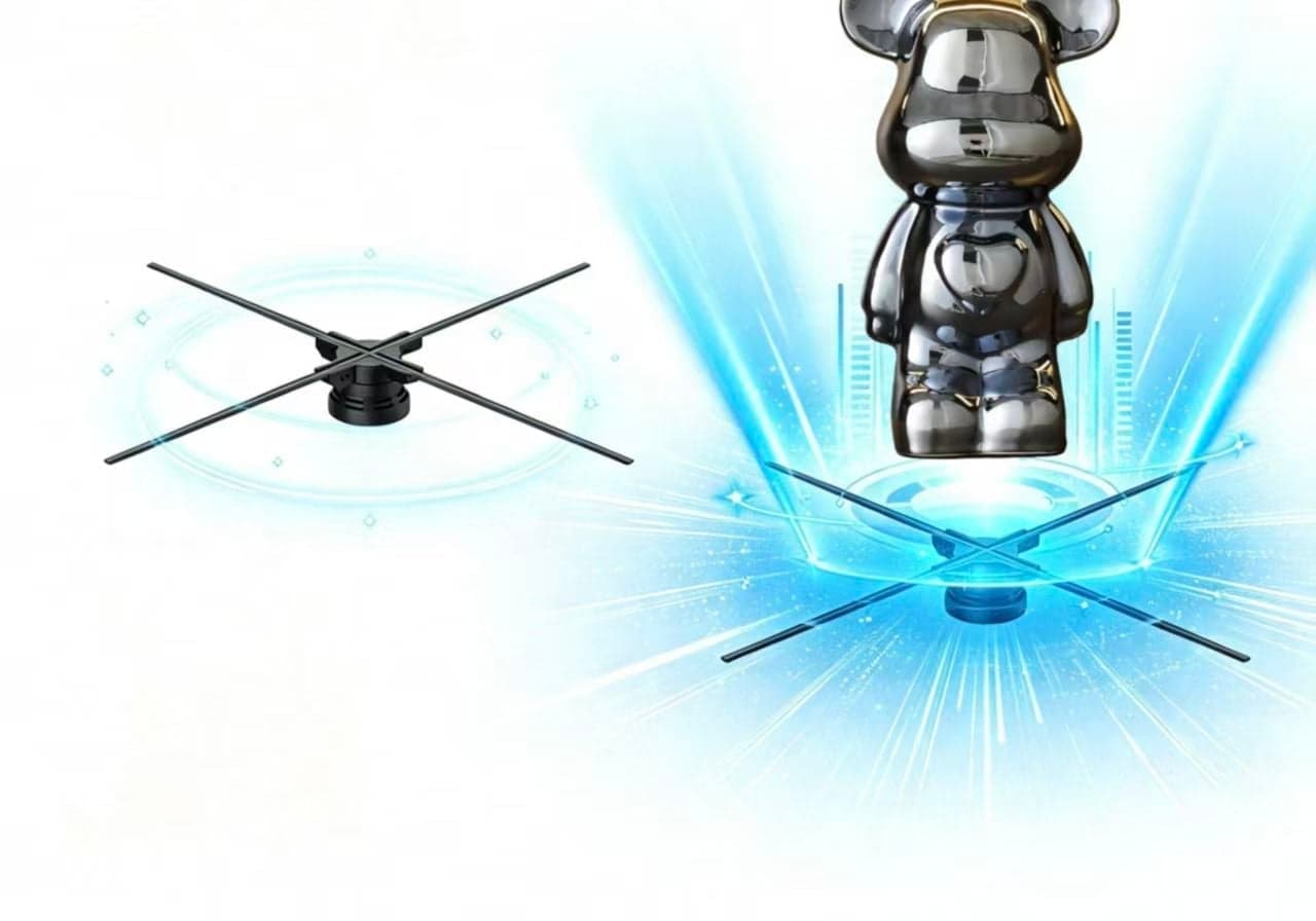 100cm 1184LED 3D Hologram Screen Projection Advertising Equipment 3D Hologram Fan Display with Projection Function