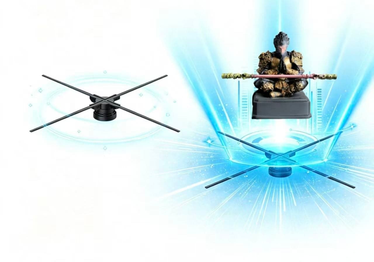 100cm WiFi 3D Hologram Projector LED Sign for Holiday Party Wedding DIY Decoration Christmas Advertising Equipment